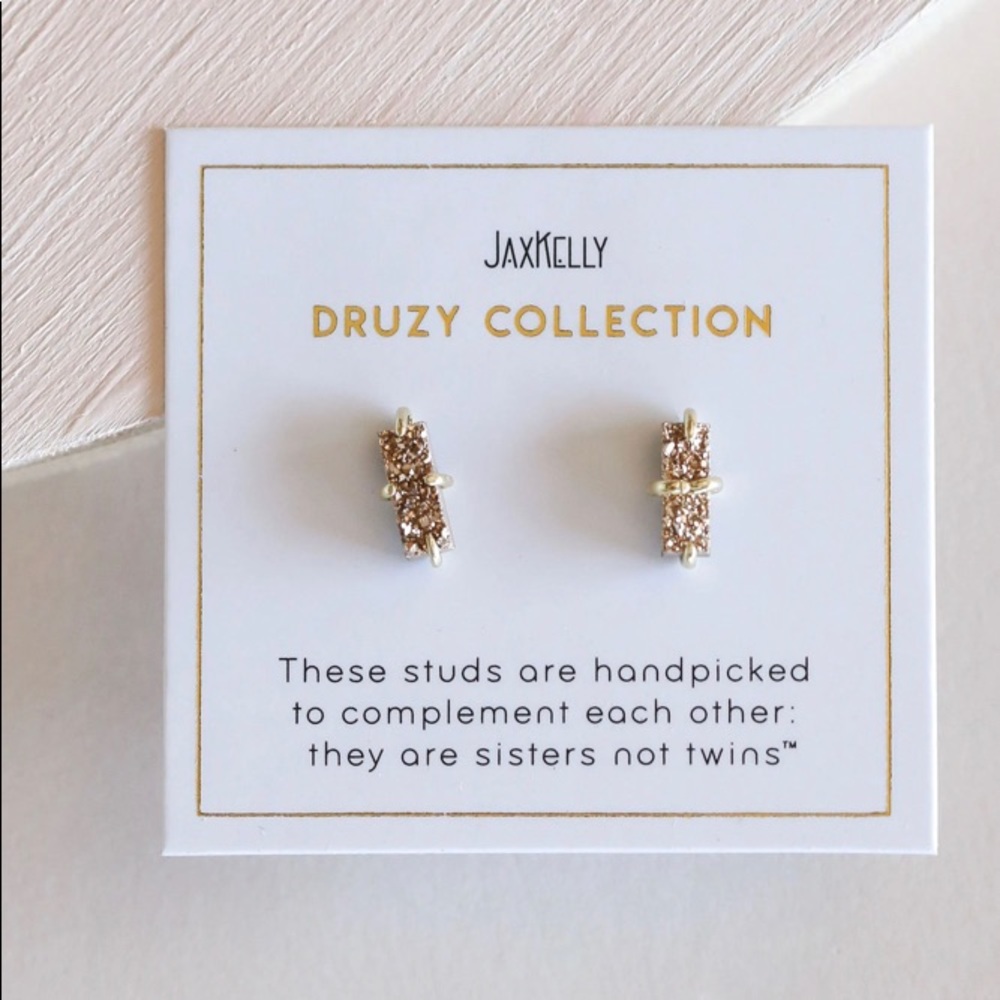 New JaxKelly 18k gold plated druzy